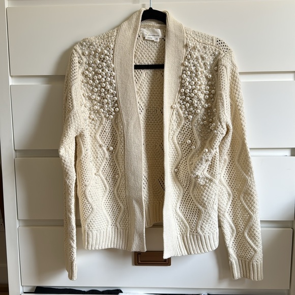 By Anthropologie Pearl Cable Cardigan Sweater - Picture 6 of 6